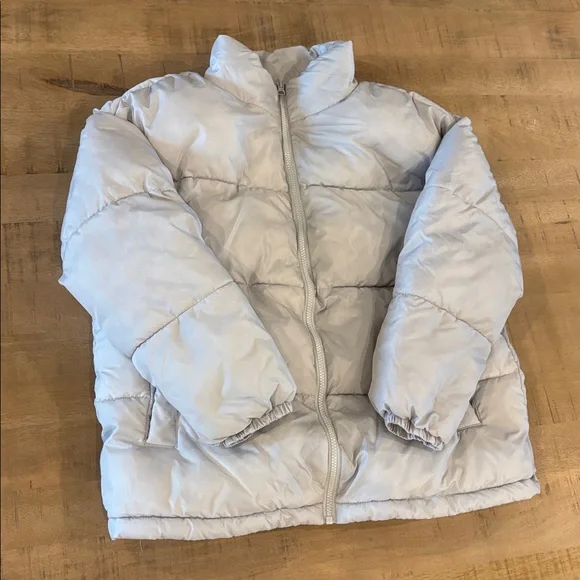 Nordstrom BP Juniors Silver Grey Puffer Jacket Size Small - Picture 2 of 6
